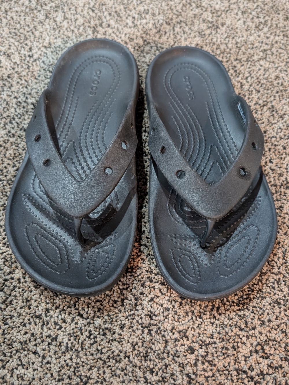 Black Crocs Flip Flop Sandals